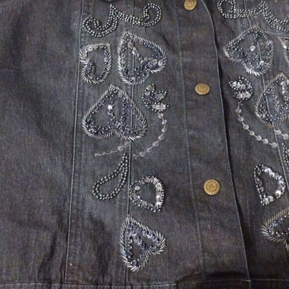 CONSIGNMENT! NWT Beautiful Beaded Denim Vest by Diane Gilman size L! - Picture 8 of 14